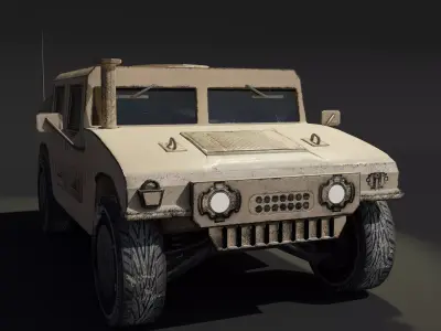 ARMY CAR Low-poly 3D model