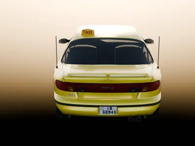 kia Sephia 1993 jordanian taxi model full rigged Low-poly 3D model