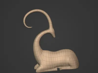 Abstract Deer Figurine -- Ready for 3D Printing Low-poly 3D model