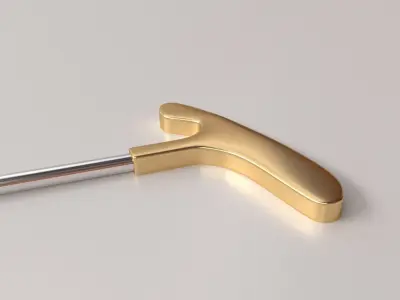 Putter gold and golf 3D model