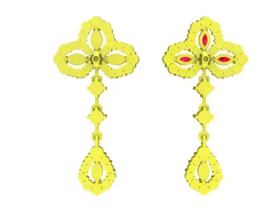 A7859 Diamond Fashion Earrings 3D print model