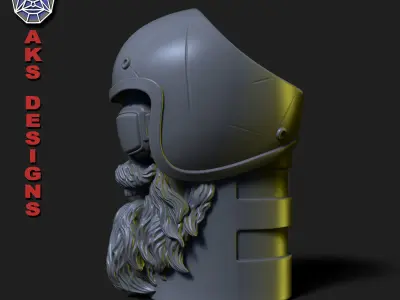 Biker skull version 6 Penholder and flowerpot 3D print model