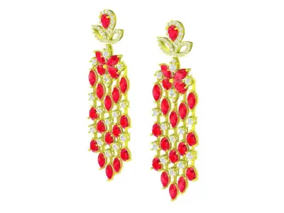 5825 luxury diamond earrings  3D print model