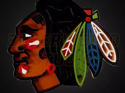 Chicago Blackhawks logo - Cinematic - 3D print 3D model