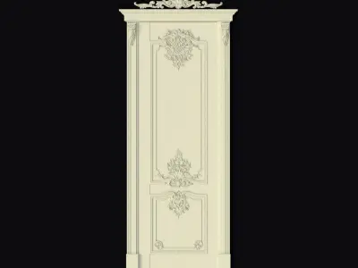 Carved decors door 3D model