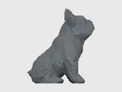 Voxel Dog Low-poly 3D model