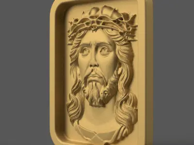 Jesus Christ Crowned Head 3D STL Model for Decoration 3D print model