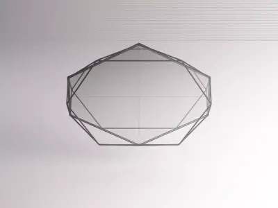 MIRROR---Tray geometric shape hanging from ceiling 3D model