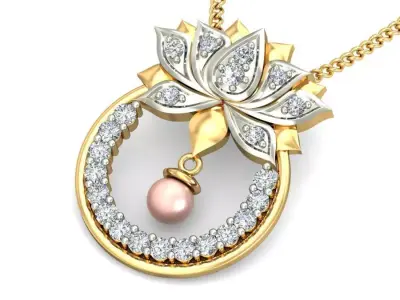 Solitaire Women Pendant 3dm STL OBJ FBX Renders Details 3D print model 16