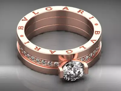 bvlgari ring  bands 3D print model
