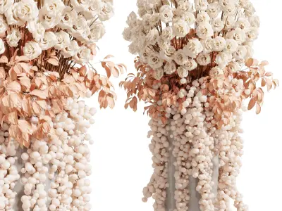 Flower Box - Rose Pink in a Amaranth Bouquet Ceramics  92  3D model