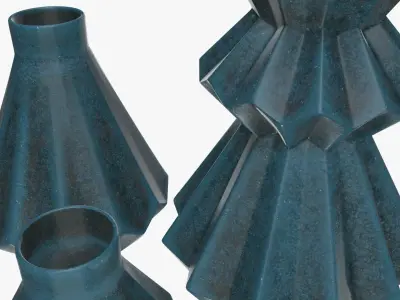 Stone vases shelf decoration 3D model