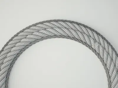 Round Nautical Rope Wall Mirror 3D model