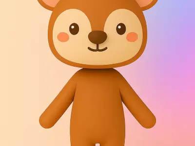 Cartoon Deer character 3d  Low-poly 3D model