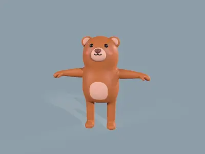 Character 001 Cartoon Little Bear Cute Low-poly 3D model