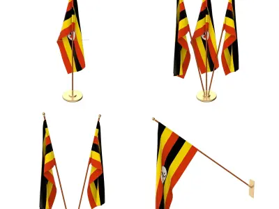 Uganda Flag Pack 3D model