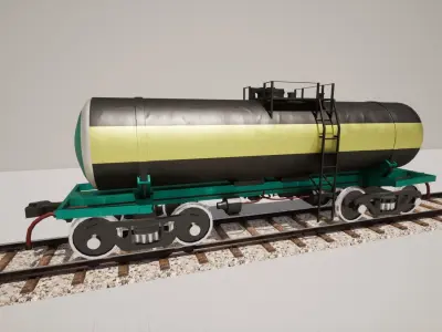 Animated game-ready TankcarV0 Low-poly 3D model