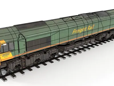 Diesel locomotive low poly Low-poly 3D model