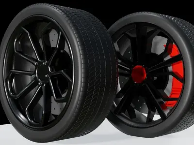 Supercar alloy wheel 3D model