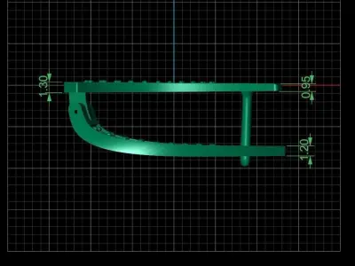 Arc earring with gems 3D print model