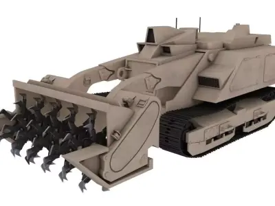 Uran-6 mine clearing robot 3D model