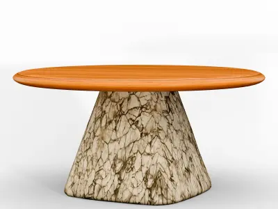Round Cofee Table Low-poly 3D model