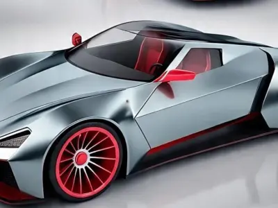 Futuristic Speedster Low-poly 3D model