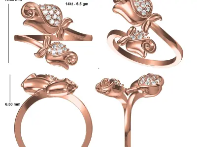 rose engagement ring 3D print model