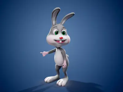 Cartoon Bunny Low-poly 3D model