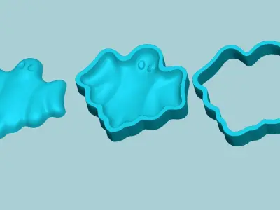Halloween Molding A04 Ghost - Chocolate Silicone Mold 3D print model
