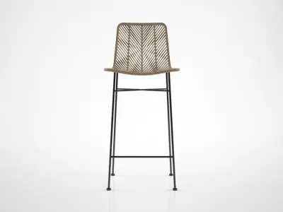 Bloomingville Natural Rattan bar stool 3D model