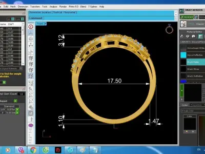 Luxury Spiral Diamond Women Ring 1486 3D print model