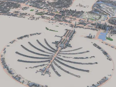 The Palm Jumeirah Dubai 3D model