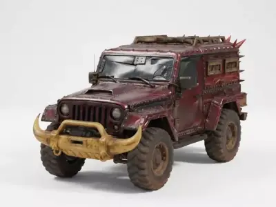 Wasteland Raider Jeep 3D Model Low-poly 3D model
