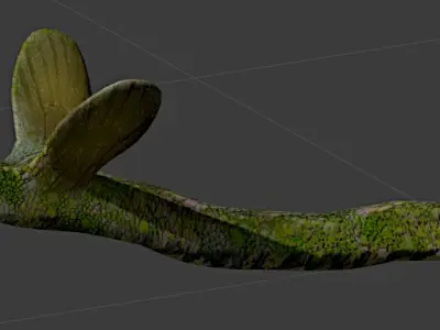 Flying snake creature Low-poly 3D model