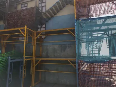 Scaffolding building in game Low-poly 3D model