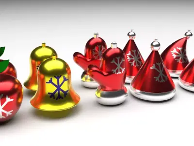 Christmas Balls Set 3D model