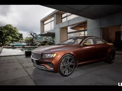 Sport Sedan Car Driveable Animated Realistic Low-poly 3D model