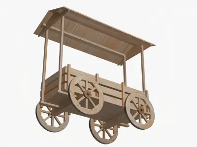 Fairground roofed cart 3D model