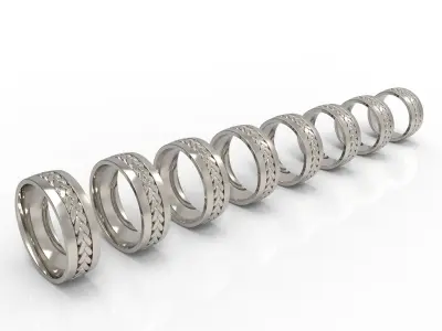 BRAIDED WEDDING BAND RING Width 8mm  Free 3D print model