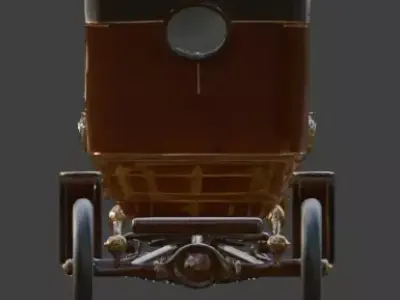 Stylized 3D Steampunk Steam-Powered Luxury Carriage Low-poly 3D model