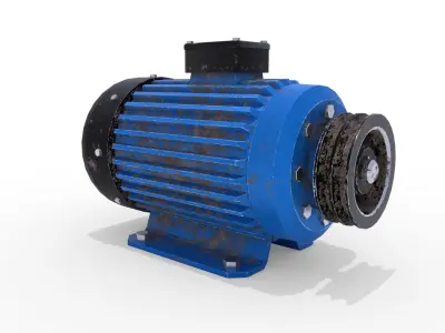 Electric Motor 3 Low-poly 3D model