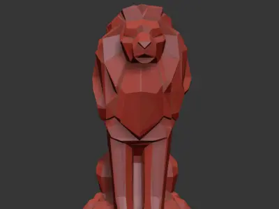 Low Poly Lion FREE Free 3D print model
