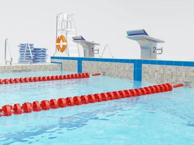 Swimming Pool - Olympic 3D model