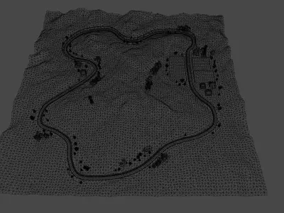 Overland Racing Track Low-poly 3D model