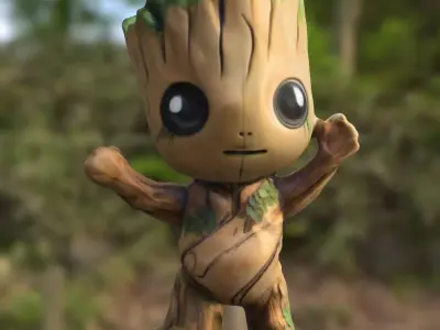 Stylized Baby groot Low-poly 3D model