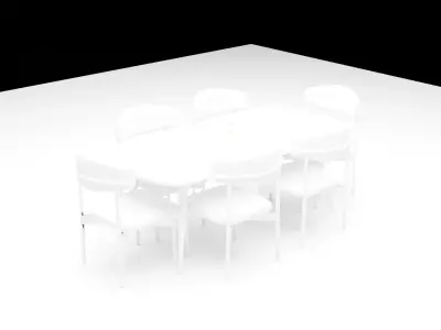 Dining Table Chairs Low-poly 3D model