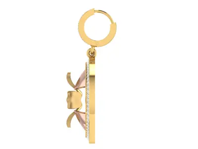 Solitaire Women Drop Earring 3dm STL OBJ FBX Render Details 3D print model 2