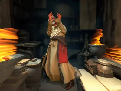 Sage Garb Elderly model pack Low-poly 3D model