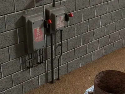 Black Mesa Scene interior 3d model Low-poly 3D model